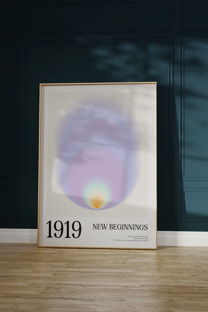 1919 New Beginnings Aura Angel Numbers Çerçevesiz Poster