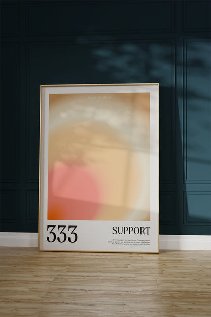 333 Support Aura Angel Numbers Çerçevesiz Poster