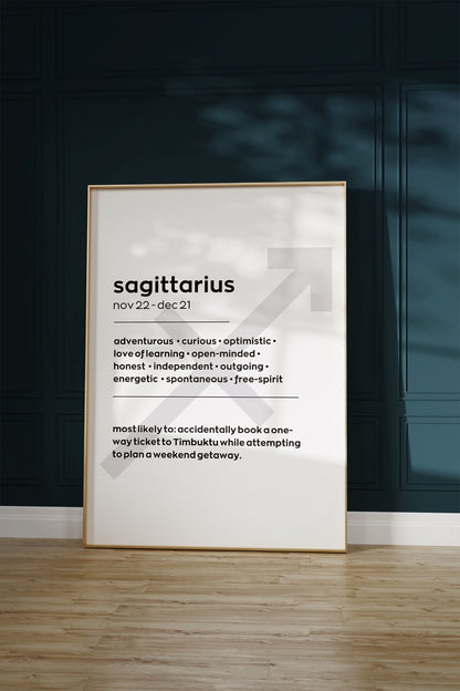 Sagittarius No.1 Astrological Sign Çerçevesiz Poster