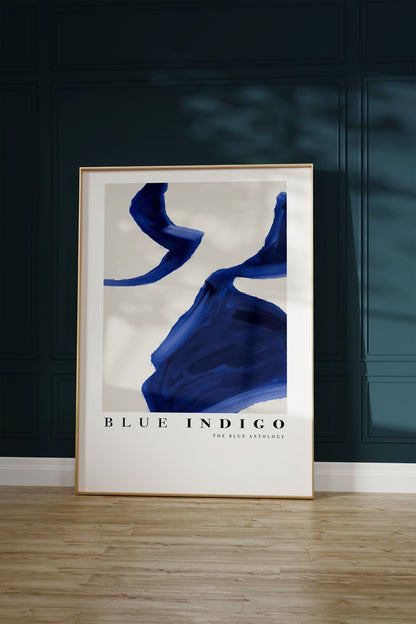 Indigo Soyut No.1 Çerçevesiz Poster