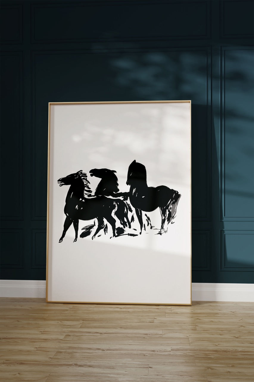 Atlar Çerçevesiz Poster