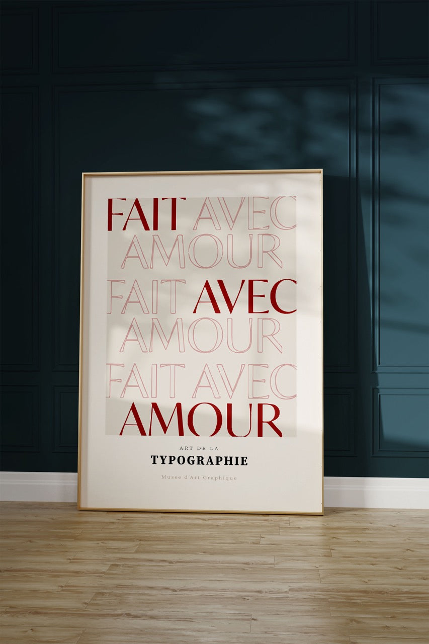 Fait Avec Amour Çerçevesiz Poster