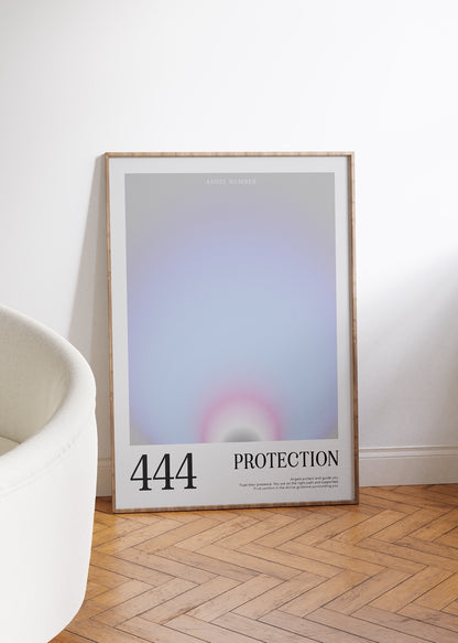 444 Protection Aura Angel Numbers Çerçevesiz Poster