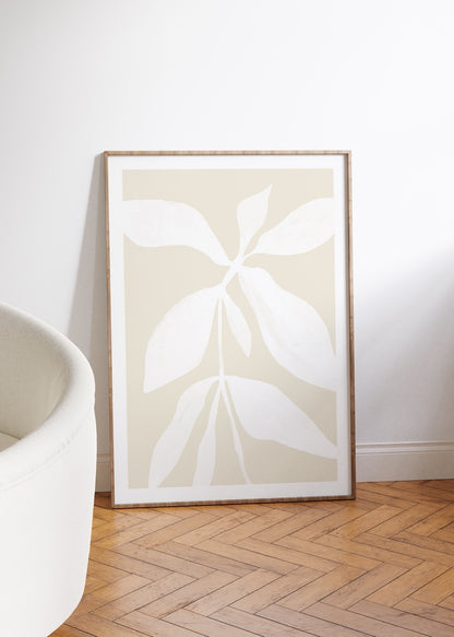 White Botanical Illustration No.2 Unframed Poster