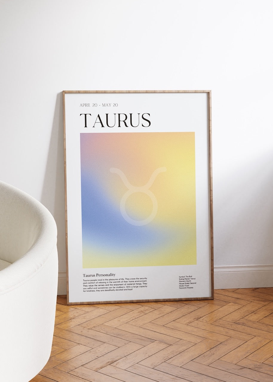 Taurus No.2 Astrological Sign Çerçevesiz Poster