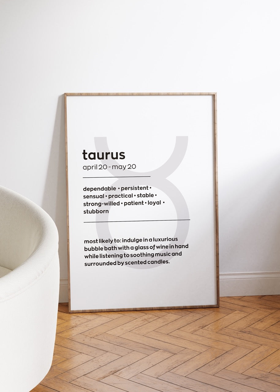 Taurus No.1 Astrological Sign Çerçevesiz Poster
