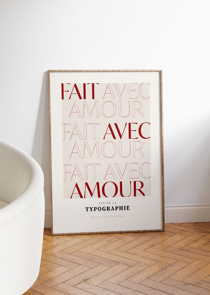 Fait Avec Amour Çerçevesiz Poster