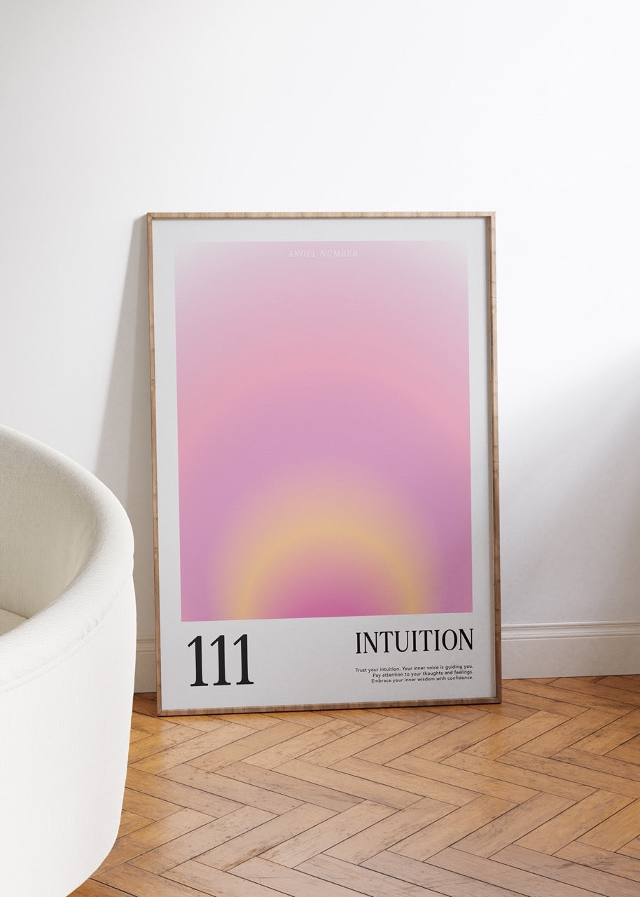 111 Intuition Aura Angel Numbers Çerçevesiz Poster