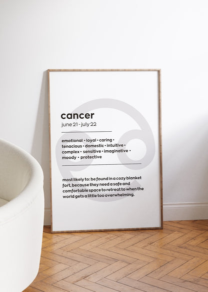 Cancer No.1 Astrological Sign Çerçevesiz Poster