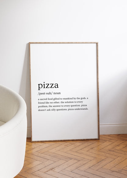 Pizza Kelime Çerçevesiz Poster