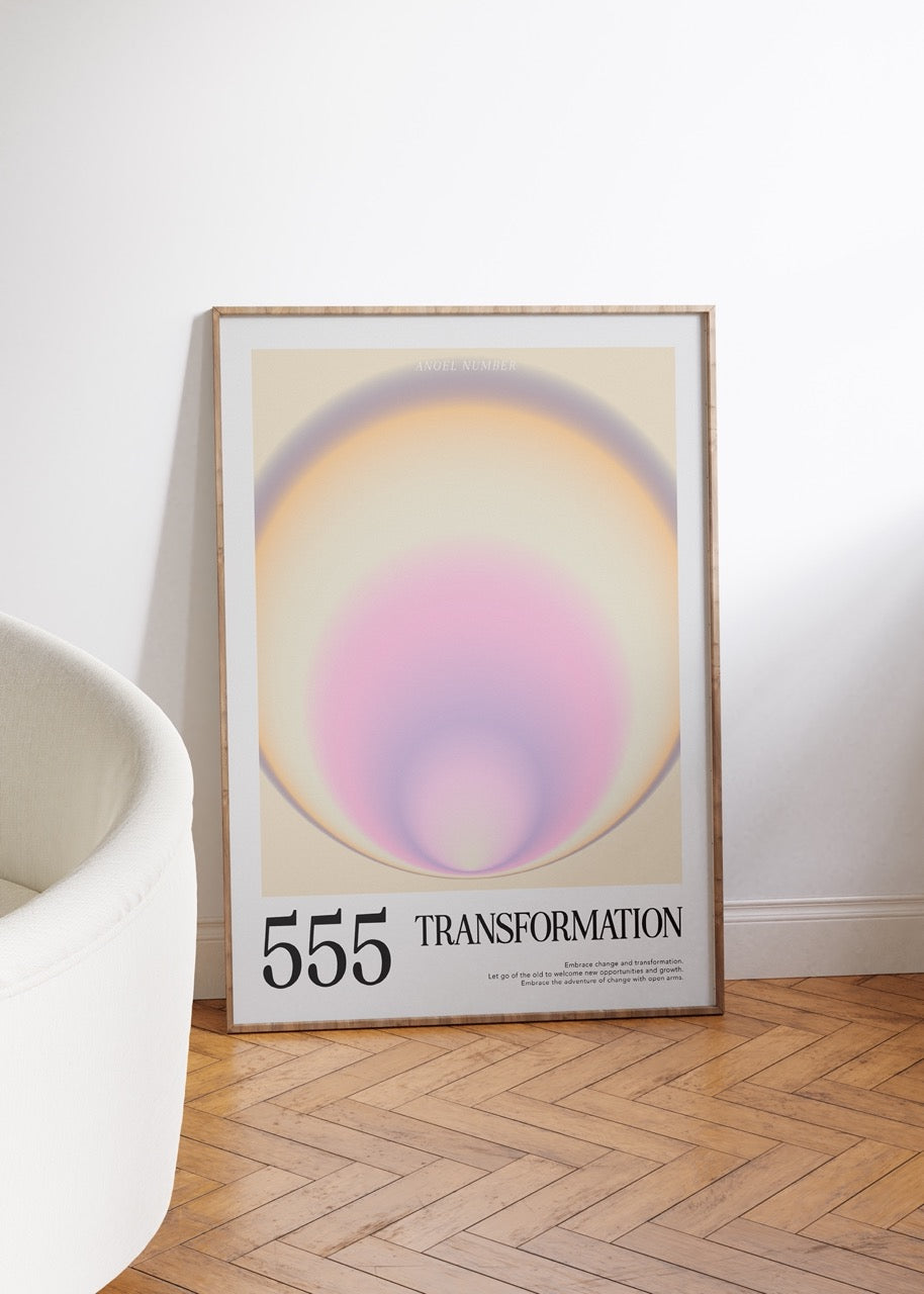 555 Transformation Aura Angel Numbers Çerçevesiz Poster