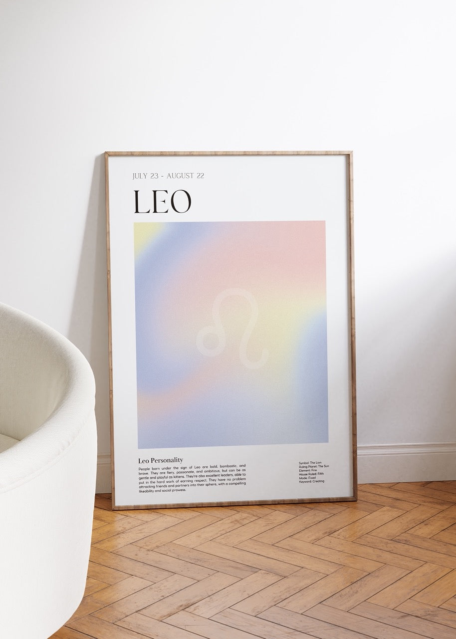 Leo No.2 Astrological Sign Çerçevesiz Poster