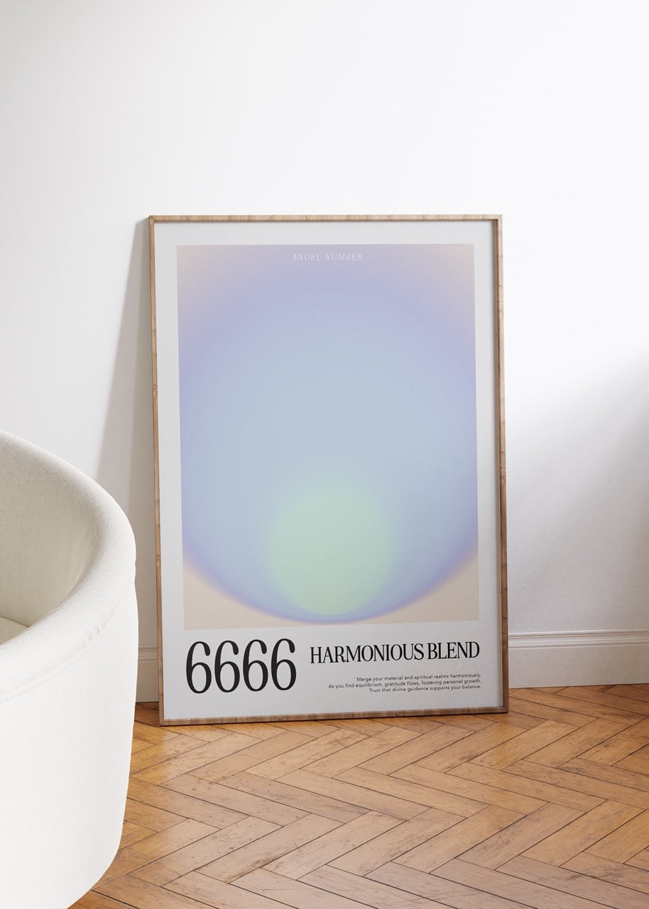 6666 Harmonious Blend Angel Numbers Çerçevesiz Poster