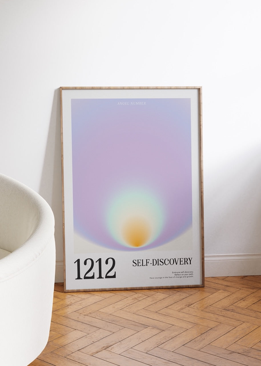 1212 Self-Discovery Aura Angel Numbers Çerçevesiz Poster
