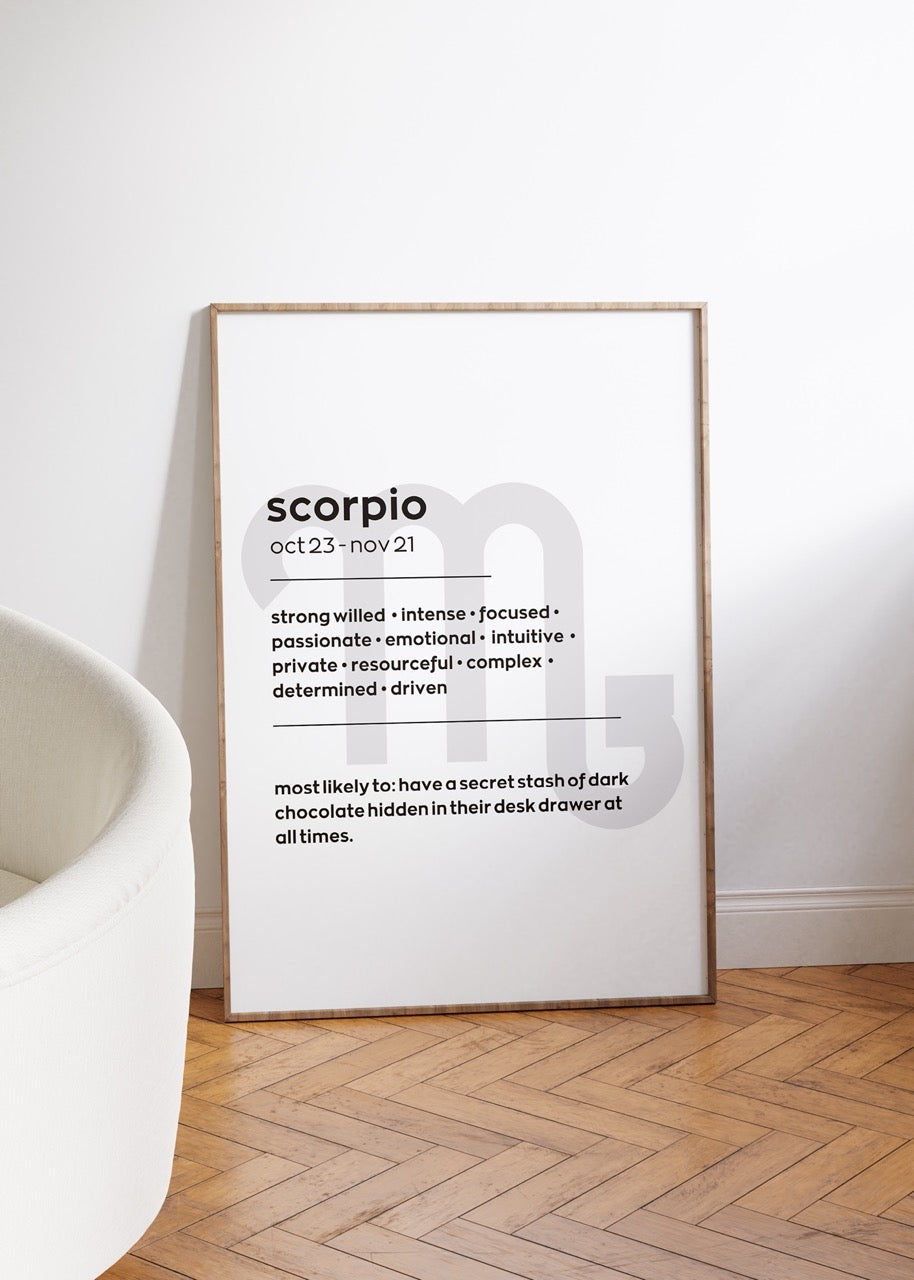 Scorpio No.1 Astrological Sign Çerçevesiz Poster