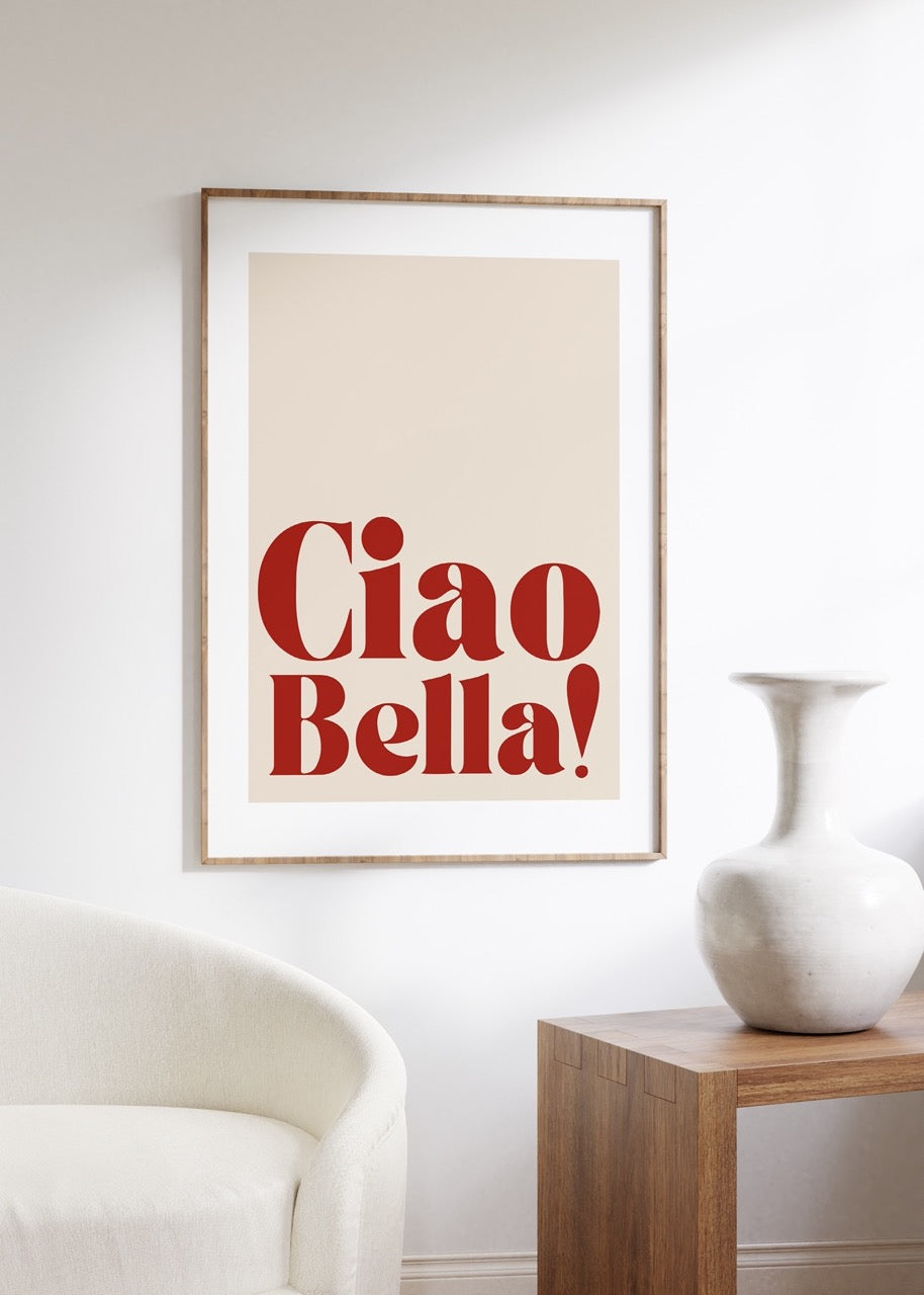 Ciao Bella Print, Inspirational Quote, Hello Gorgeous, Ciao Bella  Printable, Italian Quote, Modern Decor, Inspirational Wall Art Print -   Denmark
