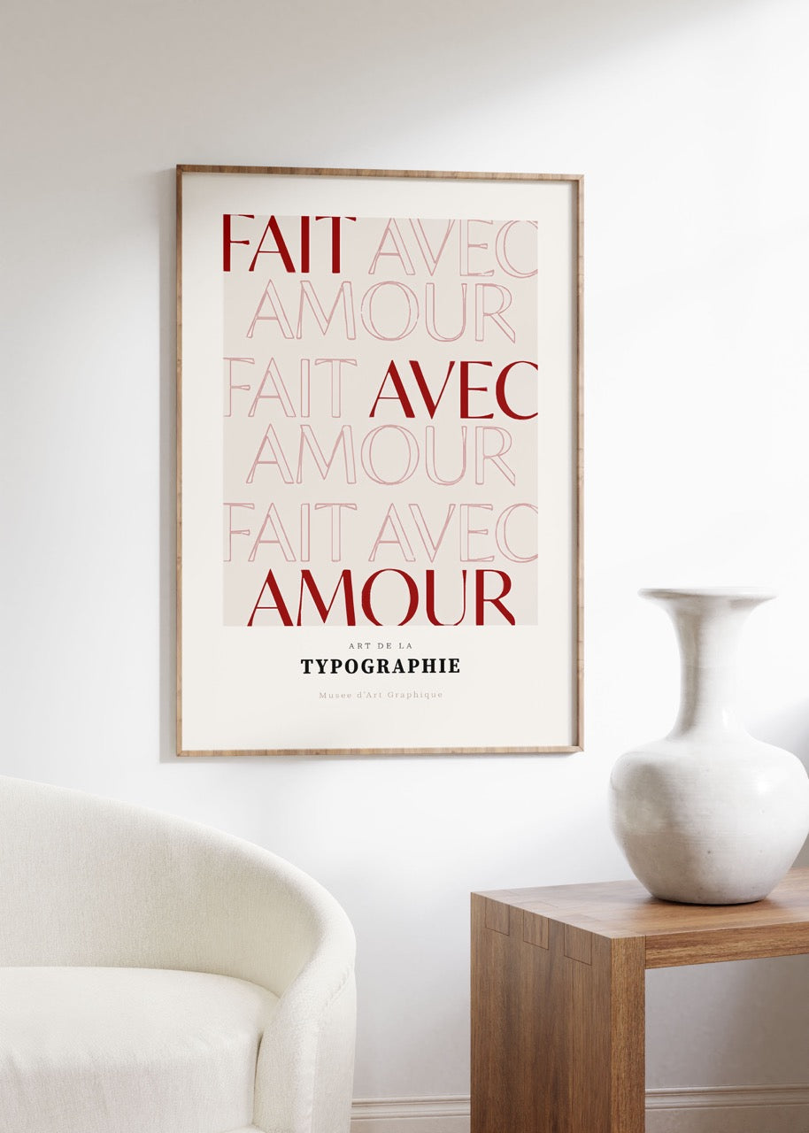 Fait Avec Amour Çerçevesiz Poster