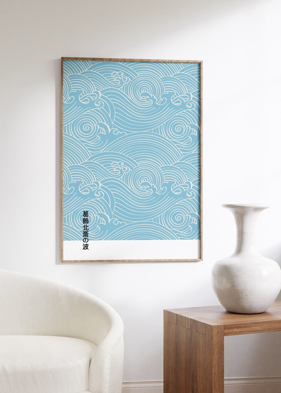 Japanese Waves Hokusai Çerçevesiz Poster