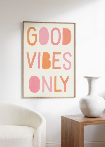 Good Vibes Written Word Unframed Poster