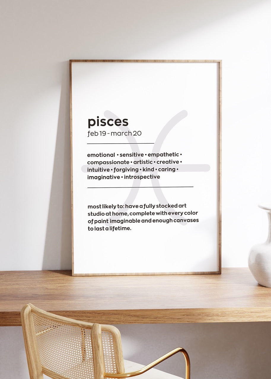 Pisces No.1 Astrological Sign Çerçevesiz Poster