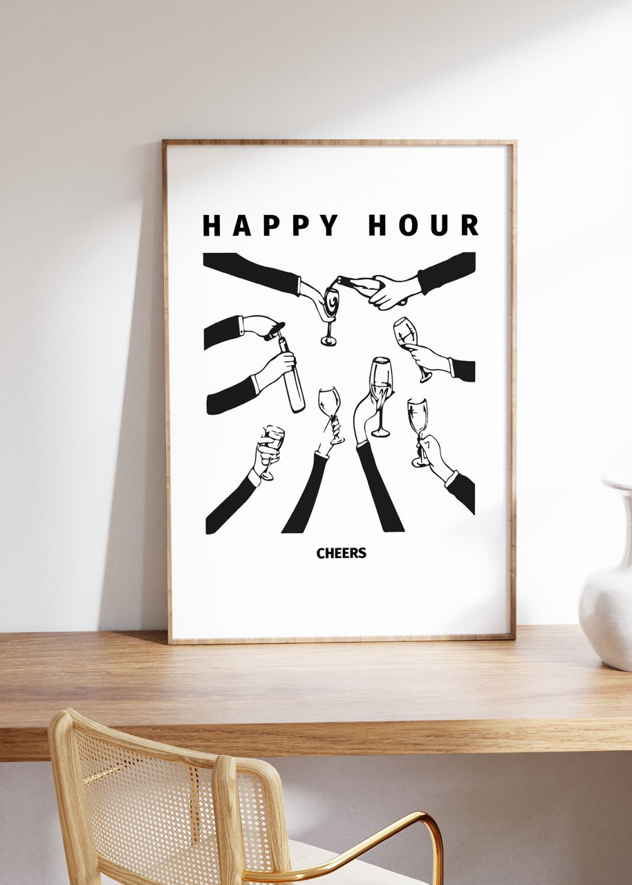 Happy Hour Çerçevesiz Poster