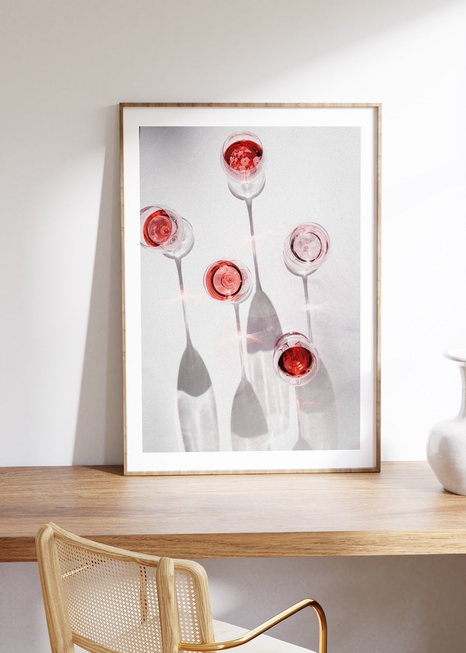 Şarap Kadehleri Fotoğraf Çerçevesiz Poster