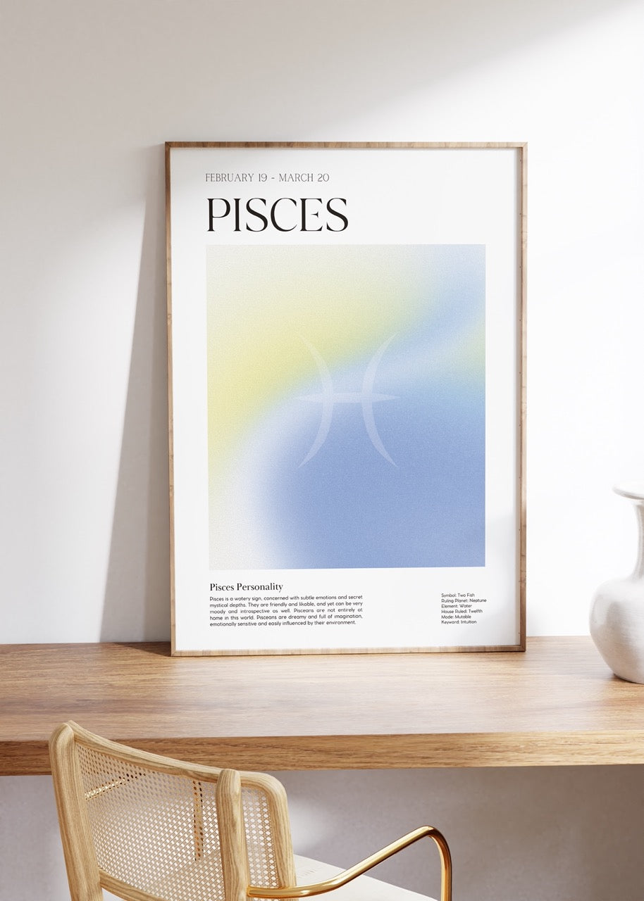 Pisces No.2 Astrological Sign Çerçevesiz Poster