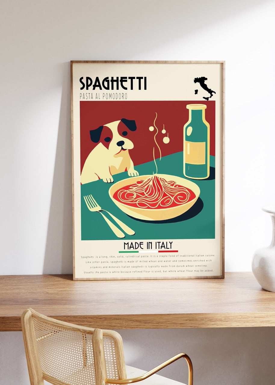 Spaghetti İtalyan Mutfağı Çerçevesiz Poster
