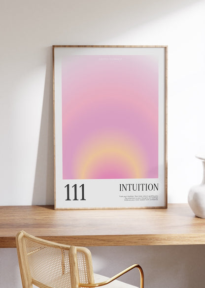 111 Intuition Aura Angel Numbers Çerçevesiz Poster