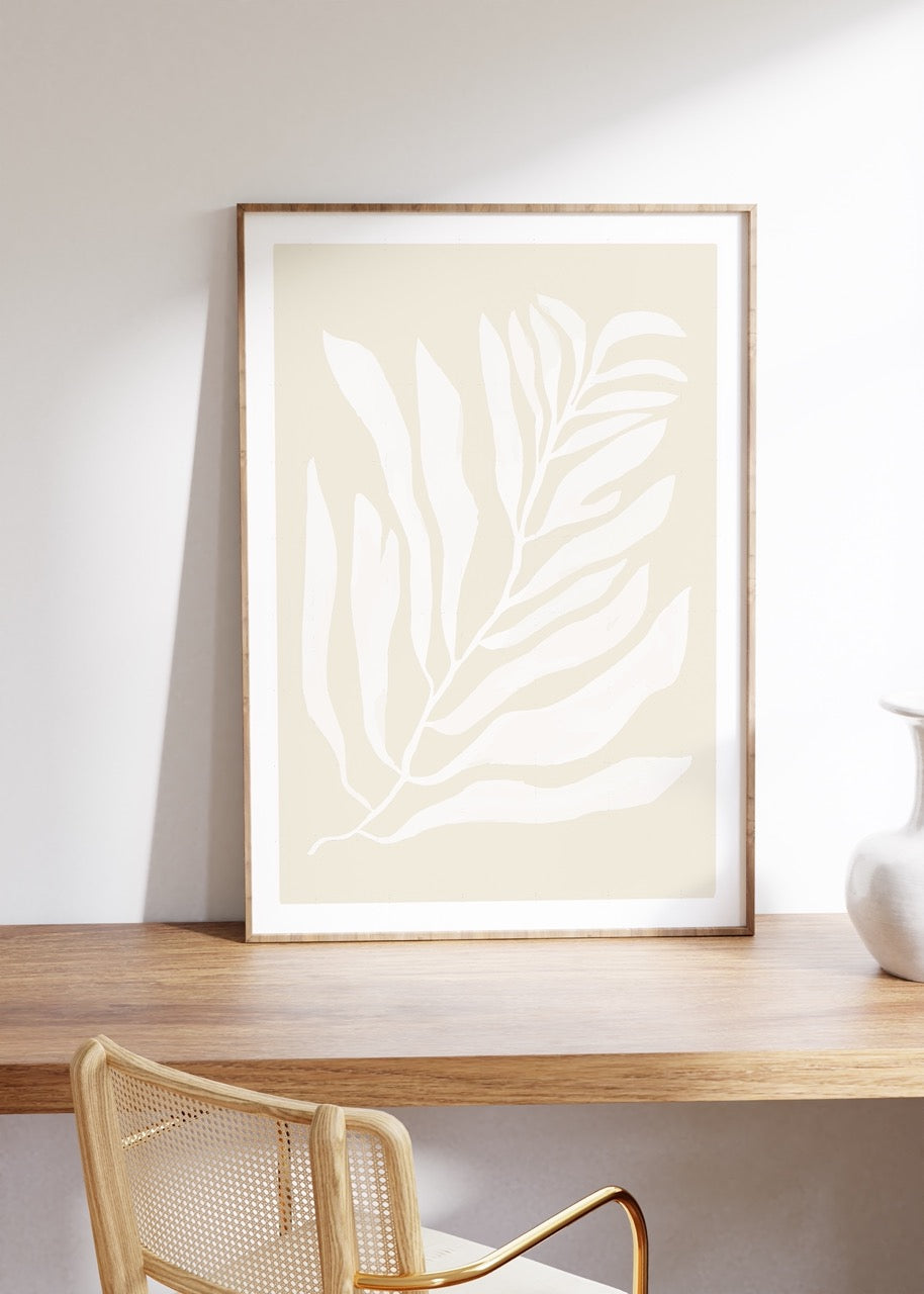 White Botanical Illustration No.1 Unframed Poster