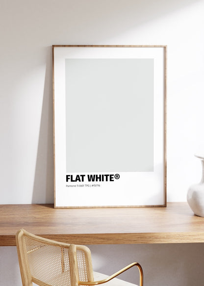 Flat White Pantone Çerçevesiz Poster