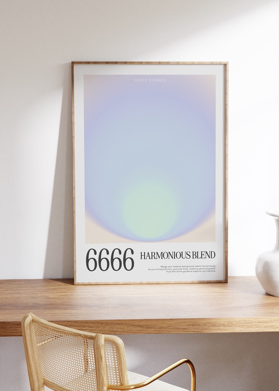6666 Harmonious Blend Angel Numbers Çerçevesiz Poster