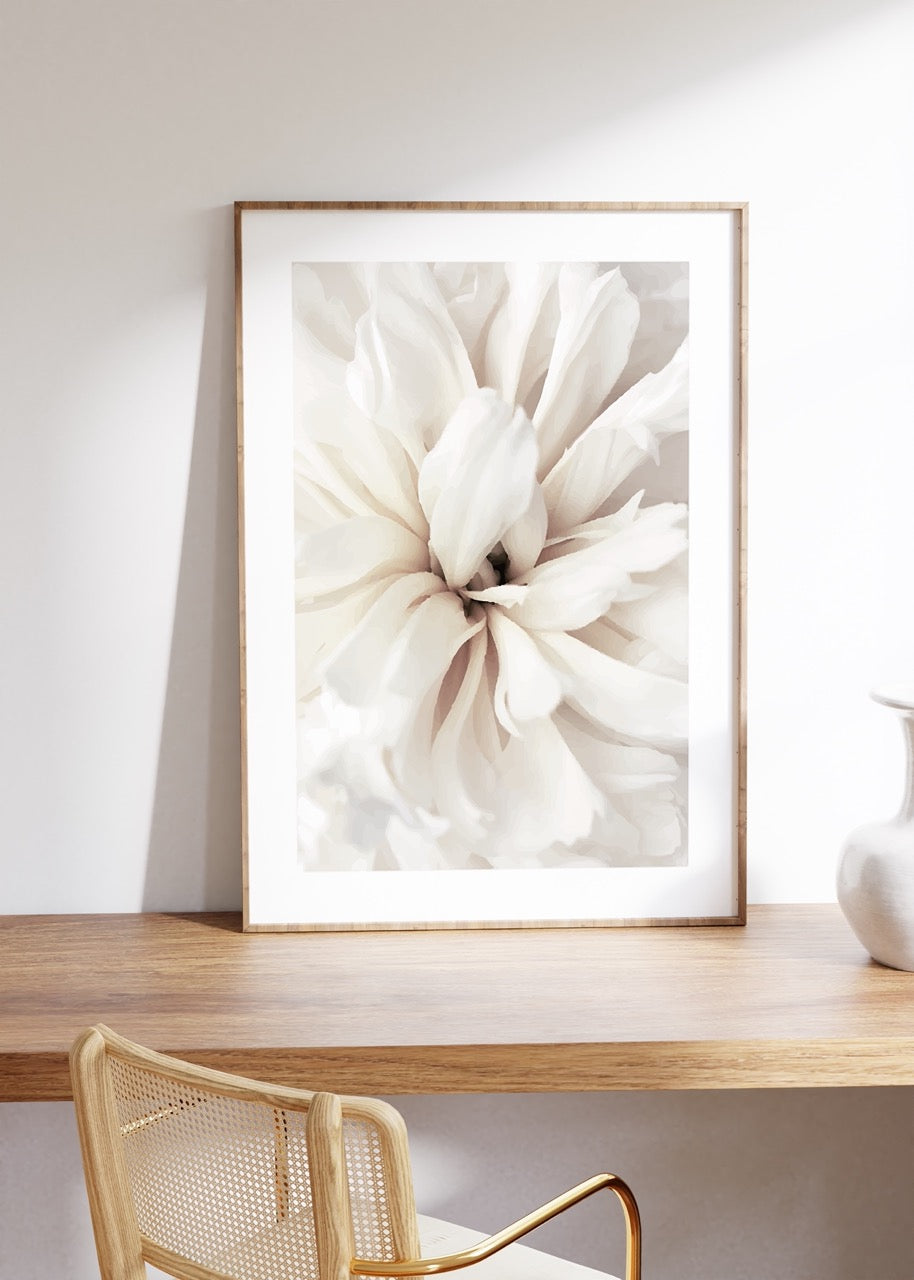 White Flower Illustration No.2 Unframed Poster