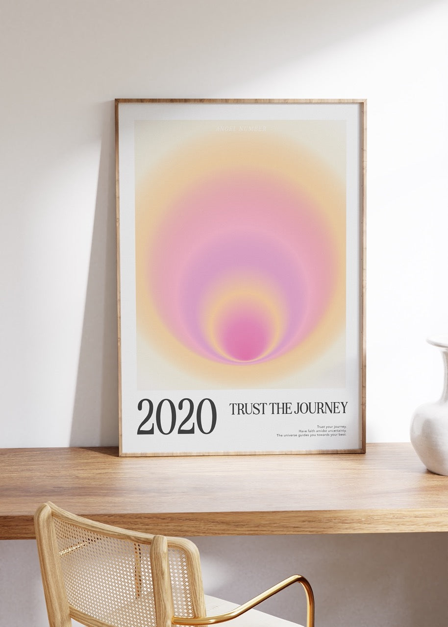 2020 Trust The Journey Aura Angel Numbers Çerçevesiz Poster