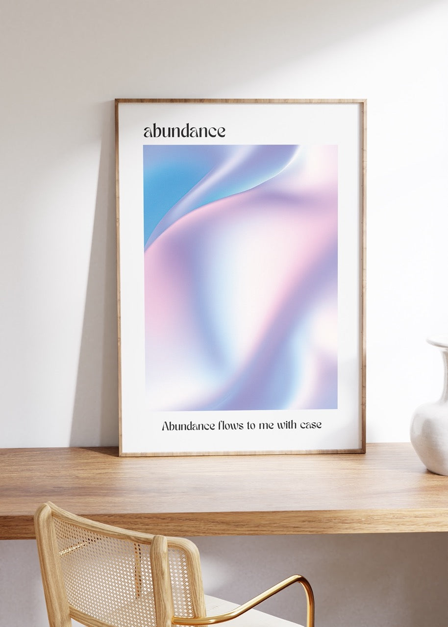 Abundance, Manifest, Prosperity Set of 3 Unframed Posters