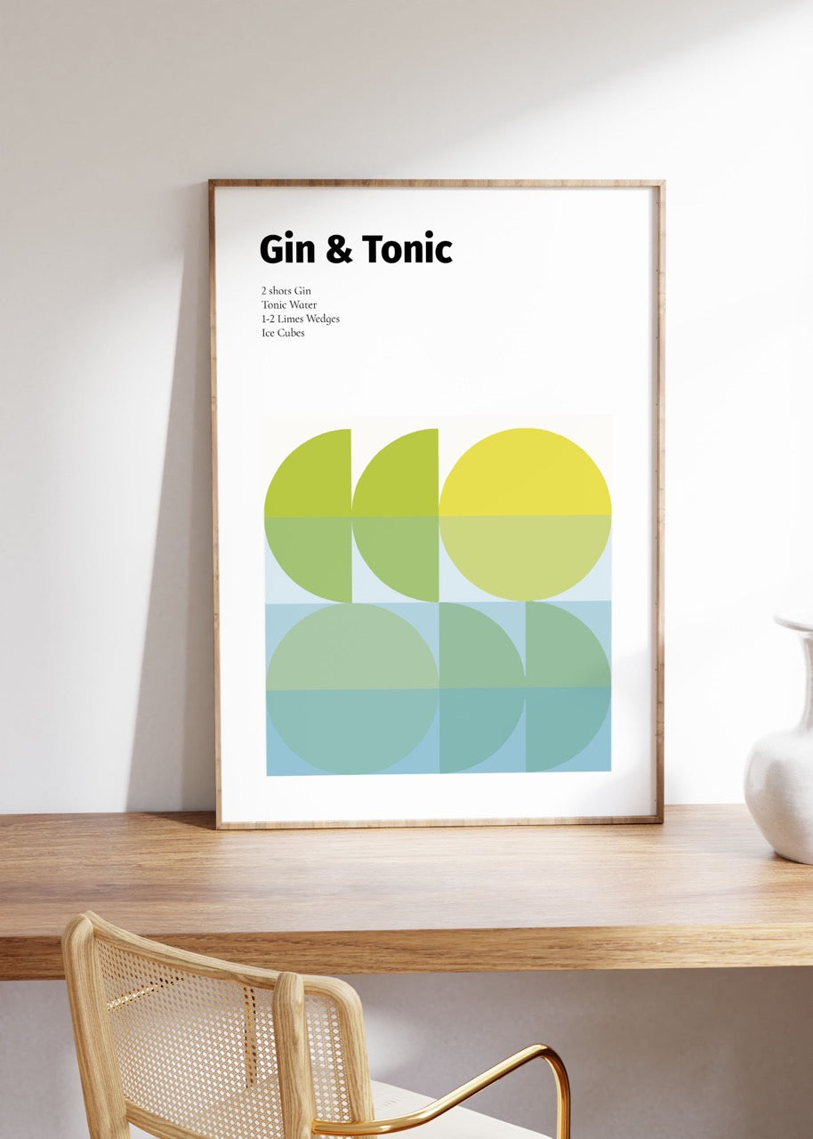 Gin ve Tonic Çerçevesiz Poster