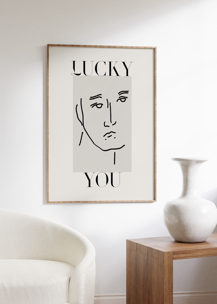 Lucky You Kadın Figür Çerçevesiz Poster