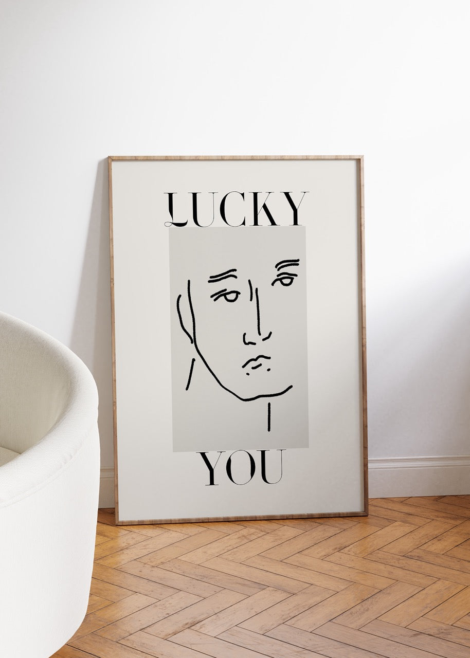 Lucky You Kadın Figür Çerçevesiz Poster