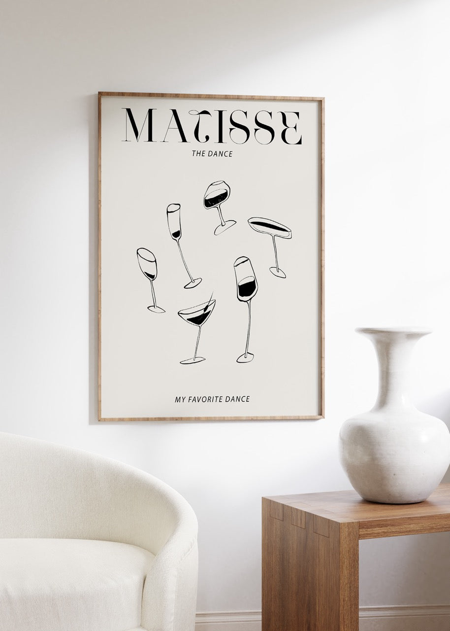 Matisse Dancing Wine Glasses Çerçevesiz Poster