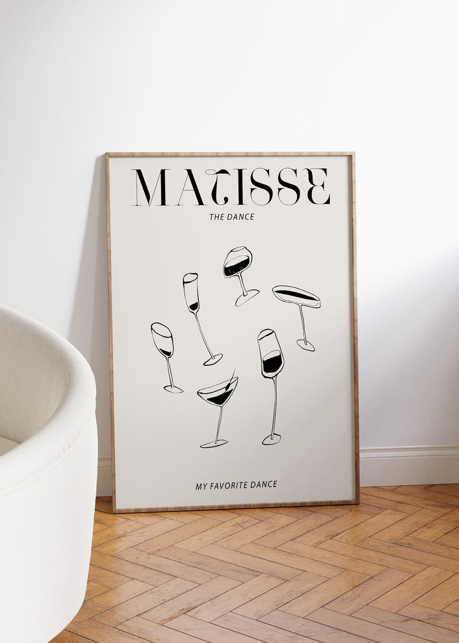 Matisse Dancing Wine Glasses Çerçevesiz Poster