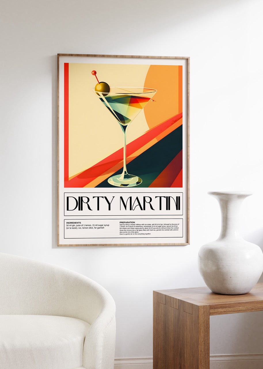 Dirty Martini Çerçevesiz Poster