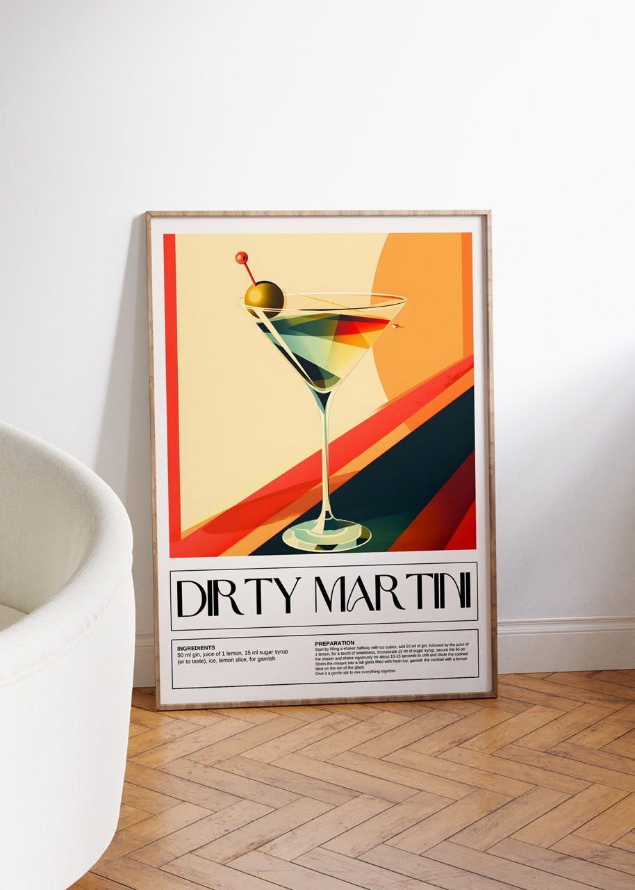 Dirty Martini Çerçevesiz Poster