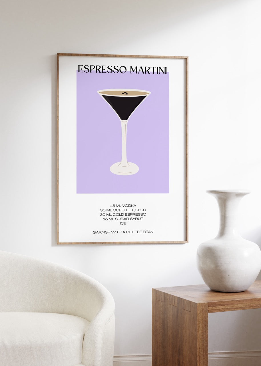 Espresso Martini Kokteyl Çerçevesiz Poster