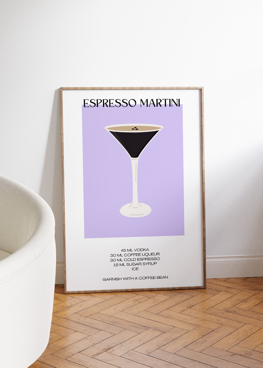 Espresso Martini Kokteyl Çerçevesiz Poster