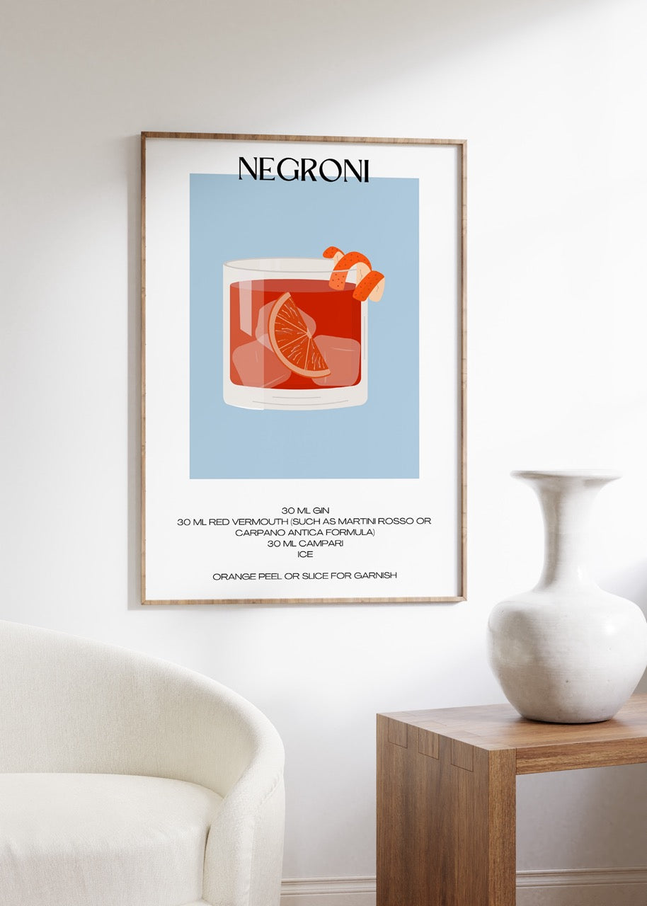 Negroni Kokteyl Çerçevesiz Poster