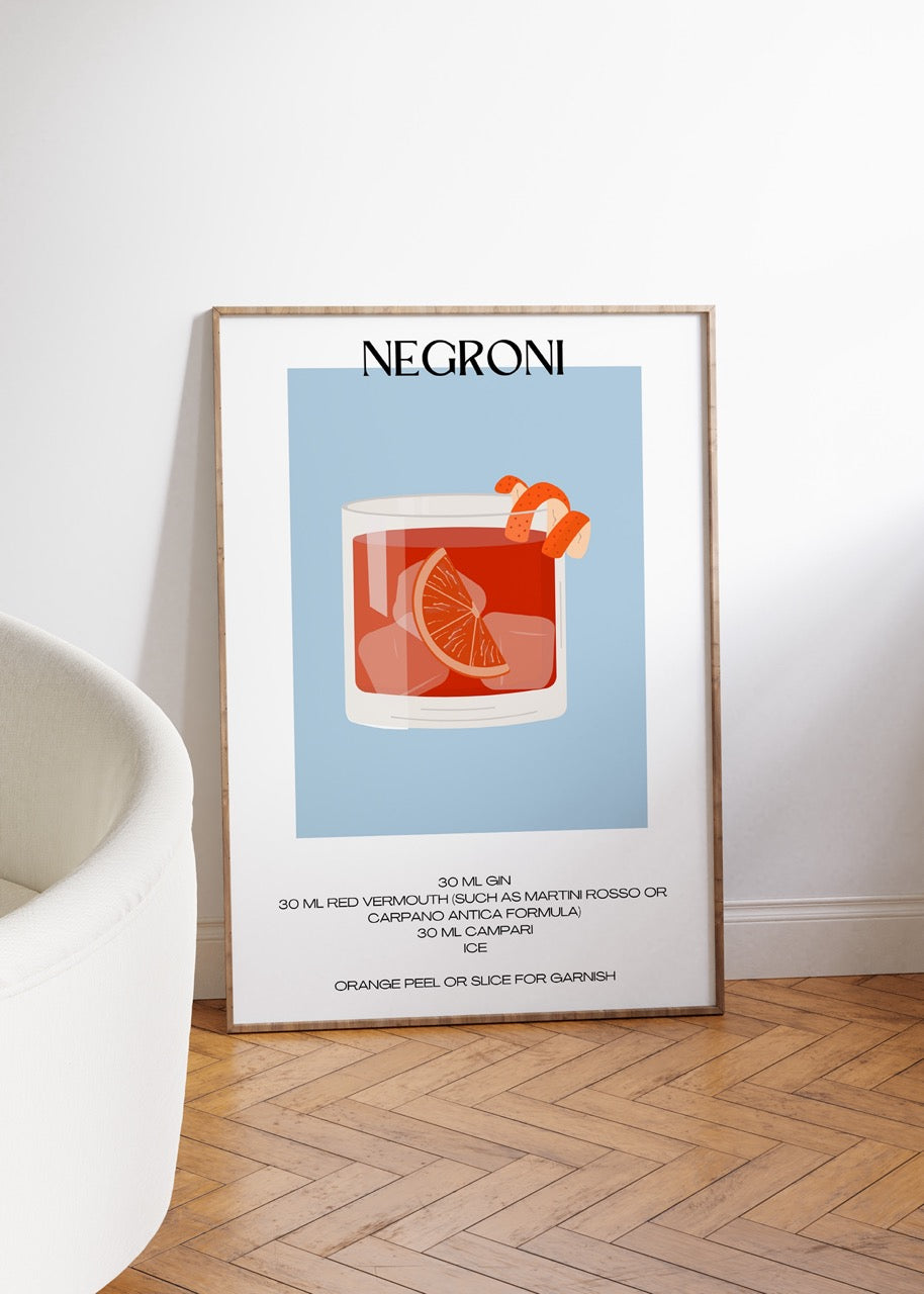 Negroni Kokteyl Çerçevesiz Poster