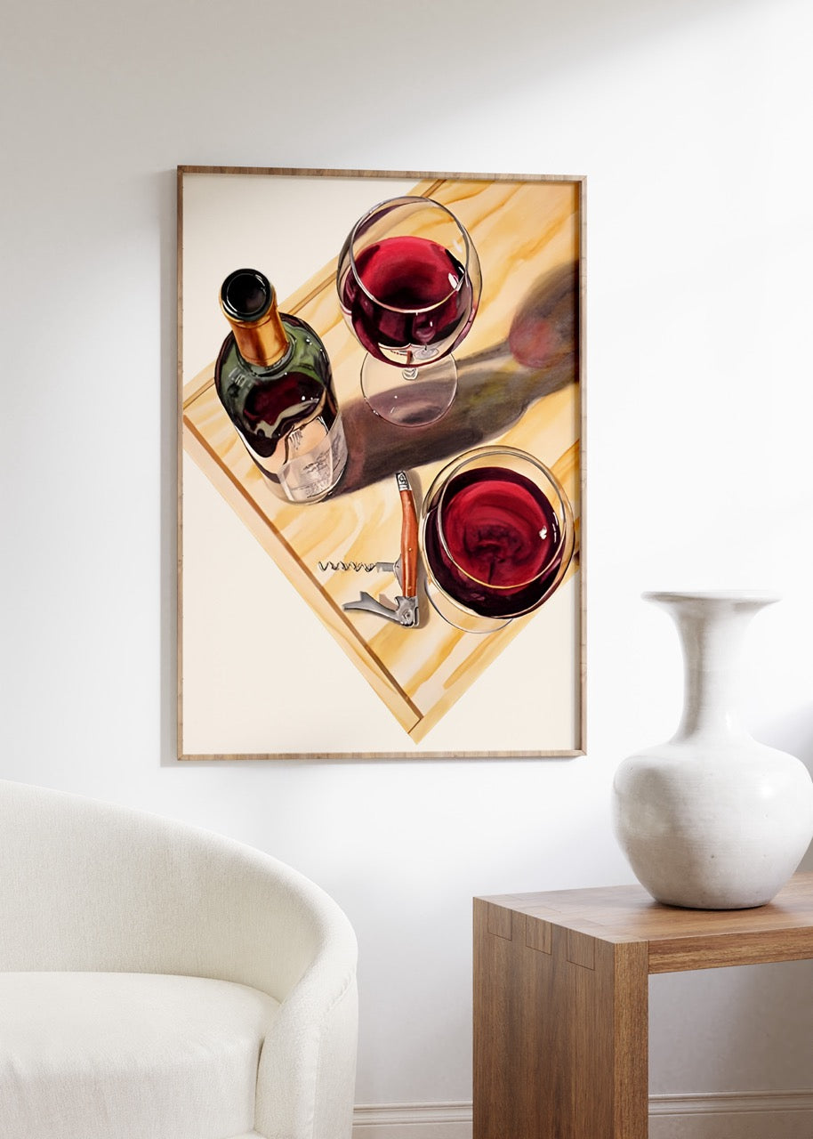 Two Glass of Wine No.2 Çerçevesiz Poster