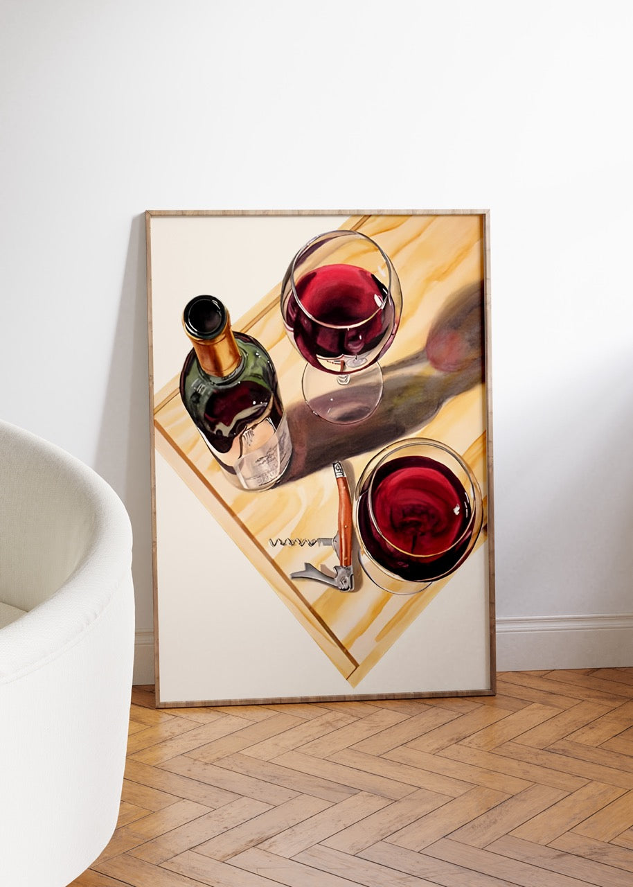 Two Glass of Wine No.2 Çerçevesiz Poster