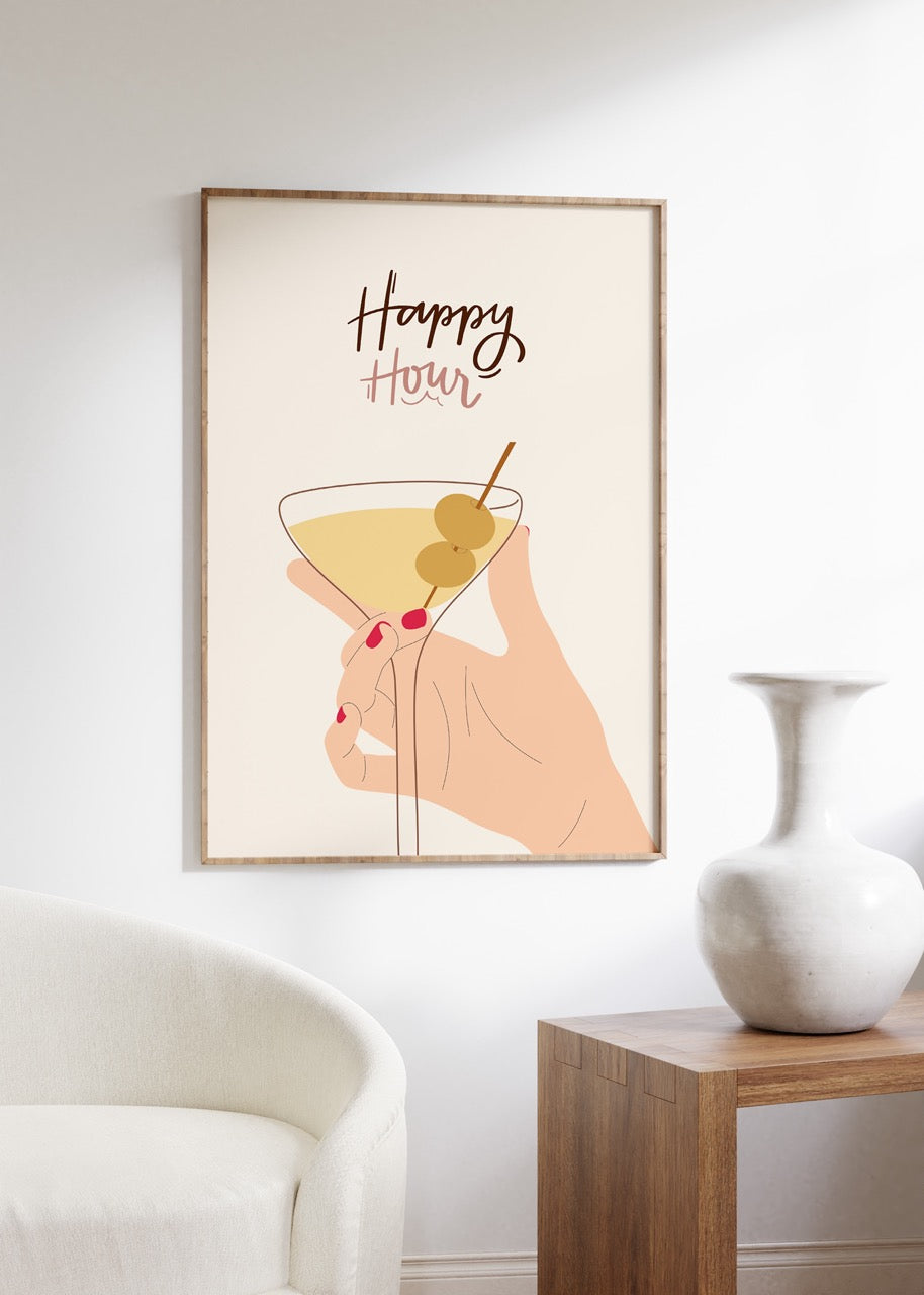 Happy Hour Çerçevesiz Poster