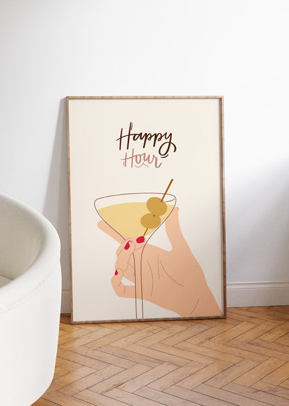 Happy Hour Çerçevesiz Poster